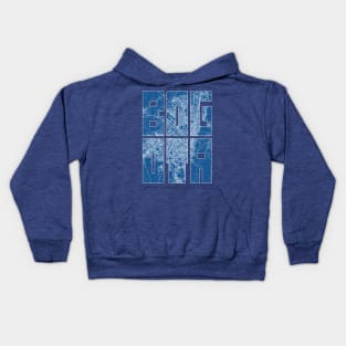 Bogota, Colombia City Map Typography - Blueprint Kids Hoodie